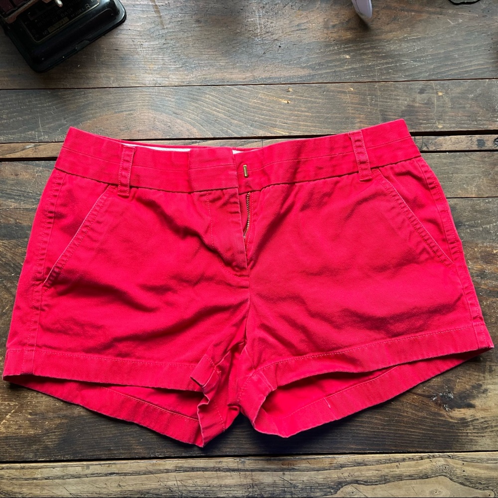Red J. Crew chino shorts size 4
